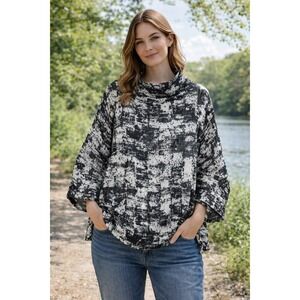 Chalet et Ceci Patchwork  Women's Blouse Lage Look M Multi-color Made in USA